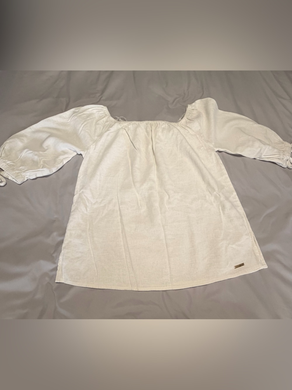 Michael Kors Cream Off-Shoulder A-Line Peasant Skirt